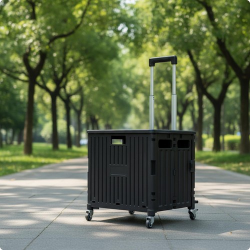 Rolling shopping cart - with, lid